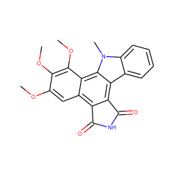 COc1cc2c3c(c4c5ccccc5n(C)c4c2c(OC)c1OC)C(=O)NC3=O ZINC000013681666