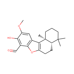 COc1cc2c3c(oc2c(C=O)c1O)CC[C@H]1C(C)(C)CCC[C@]31C ZINC000066251293