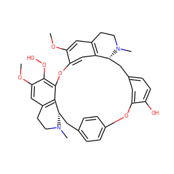 COc1cc2c3cc1Oc1c(OO)c(OC)cc4c1[C@H](Cc1ccc(cc1)Oc1cc(ccc1O)C[C@H]3N(C)CC2)N(C)CC4 ZINC000095555330