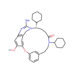 COc1cc2c3cc1Oc1cccc(c1)CCN(C1CCCCC1)C(=O)CC[C@@H](C1CCCCC1)N(C3)C(N)=N2 ZINC000101344277