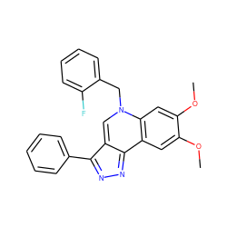 COc1cc2c3nnc(-c4ccccc4)c-3cn(Cc3ccccc3F)c2cc1OC ZINC000002691311