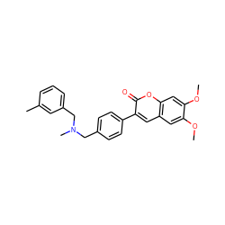 COc1cc2cc(-c3ccc(CN(C)Cc4cccc(C)c4)cc3)c(=O)oc2cc1OC ZINC000028710689