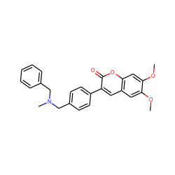 COc1cc2cc(-c3ccc(CN(C)Cc4ccccc4)cc3)c(=O)oc2cc1OC ZINC000003991705