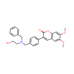 COc1cc2cc(-c3ccc(CN(CCO)Cc4ccccc4)cc3)c(=O)oc2cc1OC ZINC000028710696