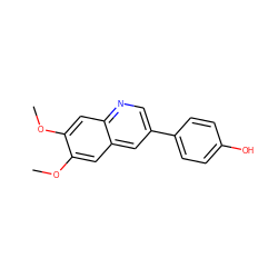 COc1cc2cc(-c3ccc(O)cc3)cnc2cc1OC ZINC000003834025