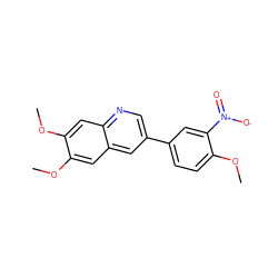 COc1cc2cc(-c3ccc(OC)c([N+](=O)[O-])c3)cnc2cc1OC ZINC000003832241