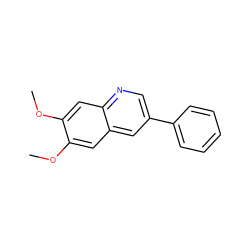 COc1cc2cc(-c3ccccc3)cnc2cc1OC ZINC000003834036