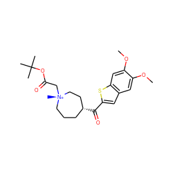 COc1cc2cc(C(=O)[C@@H]3CCC[N@+](C)(CC(=O)OC(C)(C)C)CC3)sc2cc1OC ZINC000261139888
