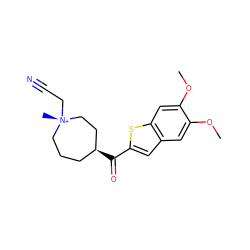 COc1cc2cc(C(=O)[C@H]3CCC[N@+](C)(CC#N)CC3)sc2cc1OC ZINC000261151569