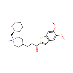 COc1cc2cc(C(=O)CCC3CC[N+](C)(C[C@@H]4CCCCO4)CC3)sc2cc1OC ZINC000013818050