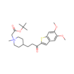 COc1cc2cc(C(=O)CCC3CC[N+](C)(CC(=O)OC(C)(C)C)CC3)sc2cc1OC ZINC000013818057