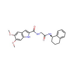 COc1cc2cc(C(=O)NCC(=O)N[C@@H]3CCCc4ccccc43)[nH]c2cc1OC ZINC000148871811