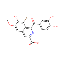 COc1cc2cc(C(=O)O)nc(C(=O)c3ccc(O)c(O)c3)c2c(Br)c1O ZINC000013470140