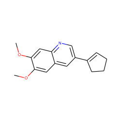 COc1cc2cc(C3=CCCC3)cnc2cc1OC ZINC000000008079