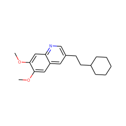 COc1cc2cc(CCC3CCCCC3)cnc2cc1OC ZINC000003834045