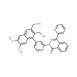 COc1cc2cc(CO)c(CO)c(-c3ccnc(-n4nc(-c5ccccn5)c5ccccc5c4=O)c3)c2cc1OC ZINC000034799713