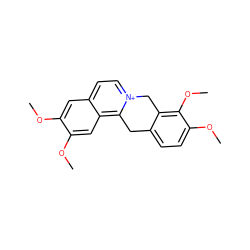 COc1cc2cc[n+]3c(c2cc1OC)Cc1ccc(OC)c(OC)c1C3 ZINC001772613285