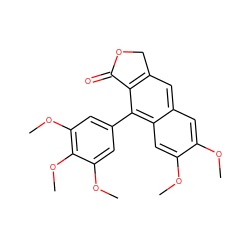 COc1cc2cc3c(c(-c4cc(OC)c(OC)c(OC)c4)c2cc1OC)C(=O)OC3 ZINC000012360821