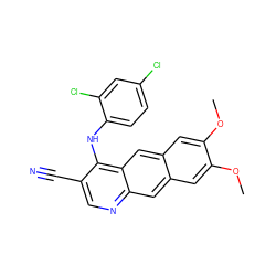 COc1cc2cc3ncc(C#N)c(Nc4ccc(Cl)cc4Cl)c3cc2cc1OC ZINC000027428591