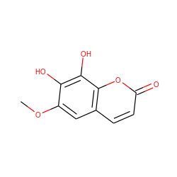 COc1cc2ccc(=O)oc2c(O)c1O ZINC000000113309