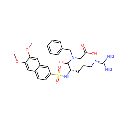 COc1cc2ccc(S(=O)(=O)N[C@@H](CCCN=C(N)N)C(=O)N(CC(=O)O)Cc3ccccc3)cc2cc1OC ZINC000028756927
