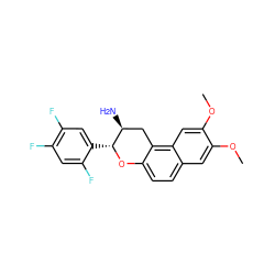 COc1cc2ccc3c(c2cc1OC)C[C@H](N)[C@@H](c1cc(F)c(F)cc1F)O3 ZINC001772627156