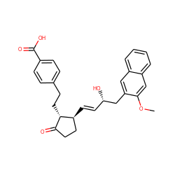 COc1cc2ccccc2cc1C[C@@H](O)/C=C/[C@H]1CCC(=O)[C@@H]1CCc1ccc(C(=O)O)cc1 ZINC001772603585