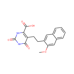 COc1cc2ccccc2cc1CCc1c(C(=O)O)[nH]c(=O)[nH]c1=O ZINC000098209560