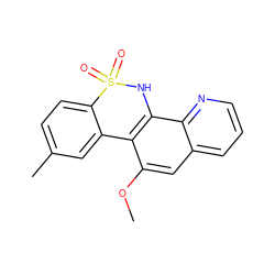 COc1cc2cccnc2c2c1-c1cc(C)ccc1S(=O)(=O)N2 ZINC000013818094