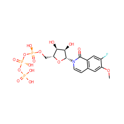 COc1cc2ccn([C@@H]3O[C@H](CO[P@@](=O)(O)O[P@@](=O)(O)OP(=O)(O)O)[C@@H](O)[C@H]3O)c(=O)c2cc1F ZINC000003989120