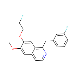 COc1cc2ccnc(Cc3cccc(F)c3)c2cc1OCCF ZINC000072106158