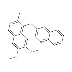 COc1cc2cnc(C)c(Cc3cnc4ccccc4c3)c2cc1OC ZINC000205649193