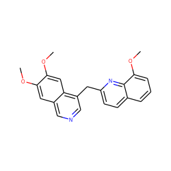 COc1cc2cncc(Cc3ccc4cccc(OC)c4n3)c2cc1OC ZINC000145117796