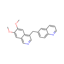 COc1cc2cncc(Cc3ccc4ncccc4c3)c2cc1OC ZINC000145068508