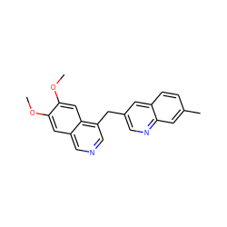 COc1cc2cncc(Cc3cnc4cc(C)ccc4c3)c2cc1OC ZINC000145137315