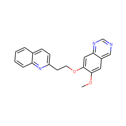 COc1cc2cncnc2cc1OCCc1ccc2ccccc2n1 ZINC000066167060