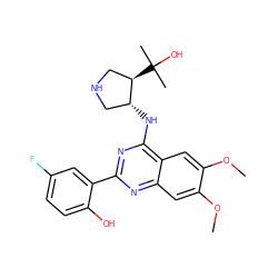 COc1cc2nc(-c3cc(F)ccc3O)nc(N[C@@H]3CNC[C@H]3C(C)(C)O)c2cc1OC ZINC000058638704