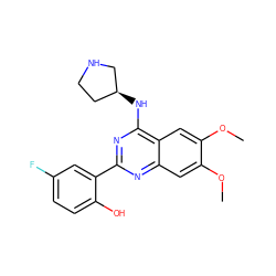 COc1cc2nc(-c3cc(F)ccc3O)nc(N[C@H]3CCNC3)c2cc1OC ZINC000059285641