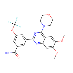 COc1cc2nc(-c3cc(OC(F)(F)F)cc(C(N)=O)c3)nc(N3CCOCC3)c2cc1OC ZINC000299860325