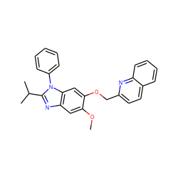 COc1cc2nc(C(C)C)n(-c3ccccc3)c2cc1OCc1ccc2ccccc2n1 ZINC000103247854