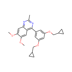 COc1cc2nc(C)nc(-c3cc(OCC4CC4)cc(OCC4CC4)c3)c2cc1OC ZINC000026730507