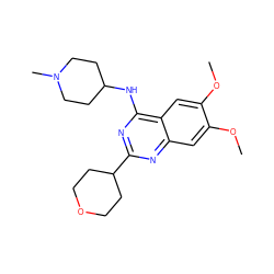 COc1cc2nc(C3CCOCC3)nc(NC3CCN(C)CC3)c2cc1OC ZINC001772640942