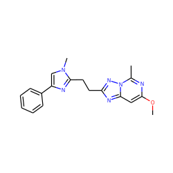 COc1cc2nc(CCc3nc(-c4ccccc4)cn3C)nn2c(C)n1 ZINC000113422615