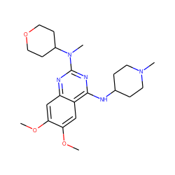 COc1cc2nc(N(C)C3CCOCC3)nc(NC3CCN(C)CC3)c2cc1OC ZINC001772607627