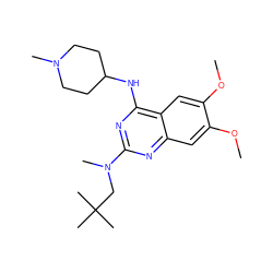 COc1cc2nc(N(C)CC(C)(C)C)nc(NC3CCN(C)CC3)c2cc1OC ZINC001772625036