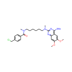 COc1cc2nc(N(C)CCCCCCN(C)C(=O)c3ccc(CCl)cc3)nc(N)c2cc1OC ZINC000013782117