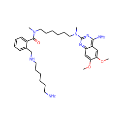 COc1cc2nc(N(C)CCCCCCN(C)C(=O)c3ccccc3CNCCCCCCN)nc(N)c2cc1OC ZINC000027550475