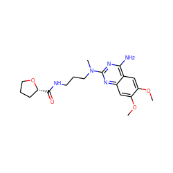 COc1cc2nc(N(C)CCCNC(=O)[C@@H]3CCCO3)nc(N)c2cc1OC ZINC000001542392