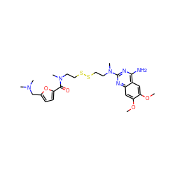 COc1cc2nc(N(C)CCSSCCN(C)C(=O)c3ccc(CN(C)C)o3)nc(N)c2cc1OC ZINC000027549134