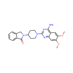 COc1cc2nc(N3CCC(N4Cc5ccccc5C4=O)CC3)nc(N)c2cc1OC ZINC000034802024